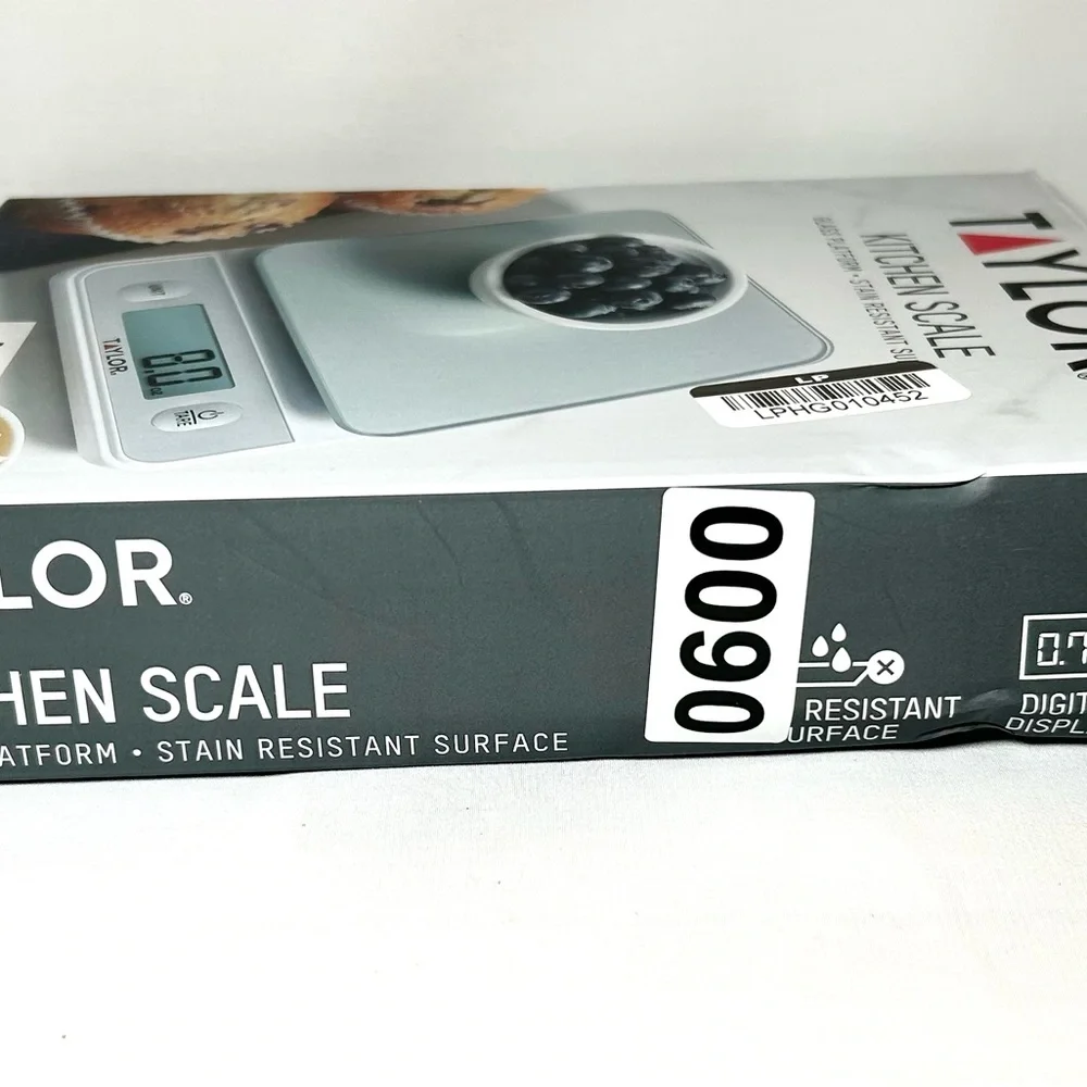 Taylor Kitchen Scale: up to 11 lbs, Glass Platform, Stain Resistant Surface NIB